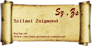 Szilasi Zsigmond névjegykártya
